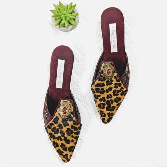 Olivia Rose Tal Shoes - Olivia Rose Tal Leopard Slide Kitten Heels